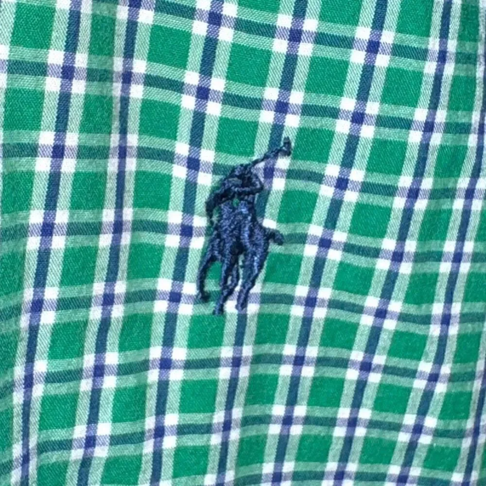 Polo Ralph Lauren Green Check S/S Button Down Shirt L